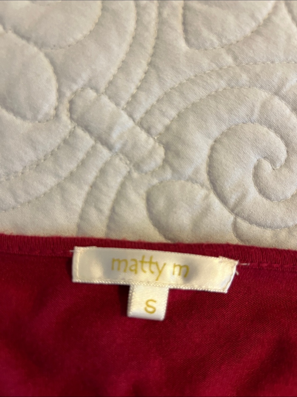 Matty M Off-Shoulder Short Sleeve Top in Wine Red with Studded Hem - Picture 5 of 8